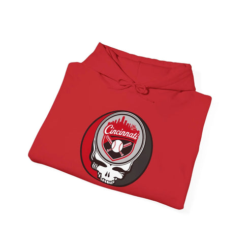 Grateful Dead - Cincinnati Reds Grateful Dead Unisex Heavy Blend Hoodie - Hooded Sweatshirt - StealieShop